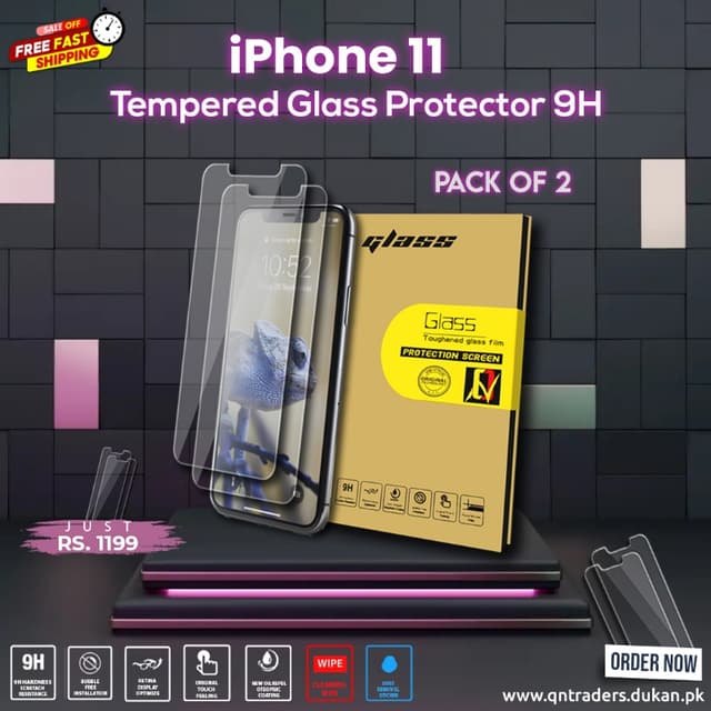 iPhone 11 Tempered Screen Glass Protector ( Pack of 2 )