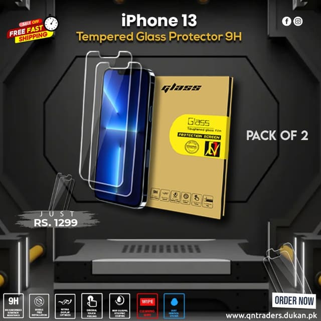 iPhone 13 Tempered Screen Glass Protector