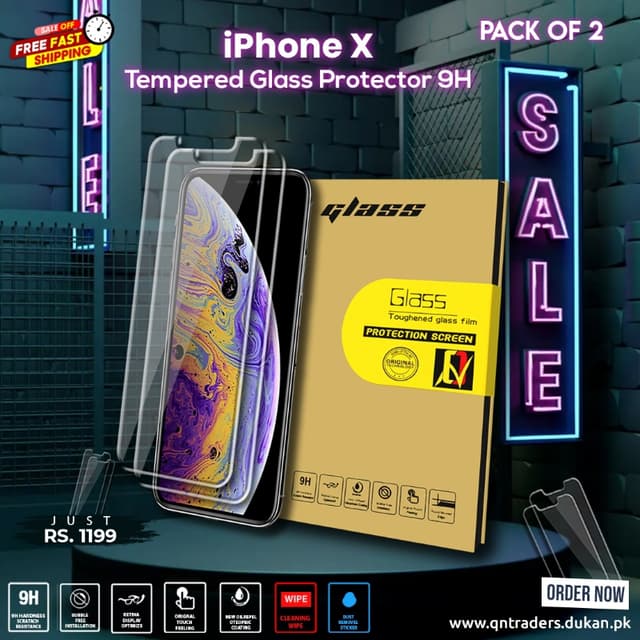 iPhone X Tempered Screen Glass Protector