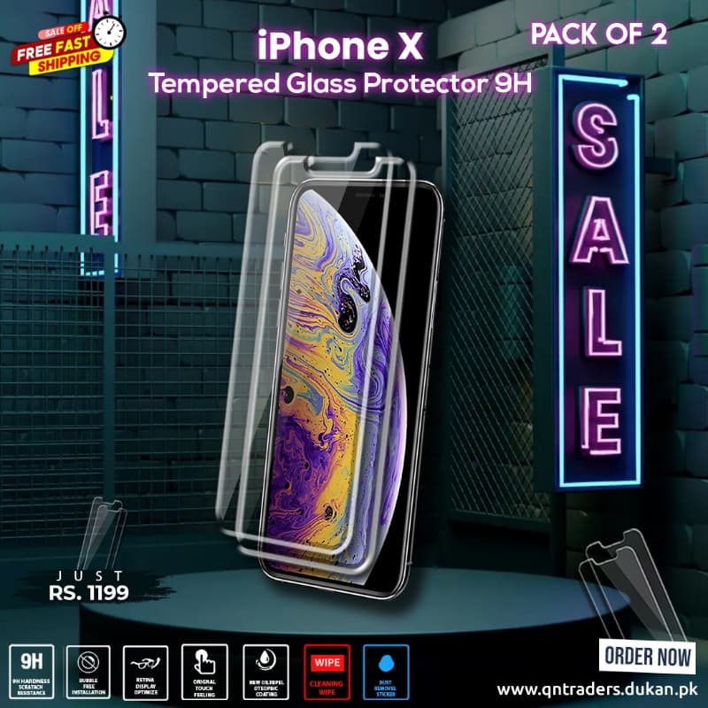 iPhone X Tempered Screen Glass Protector