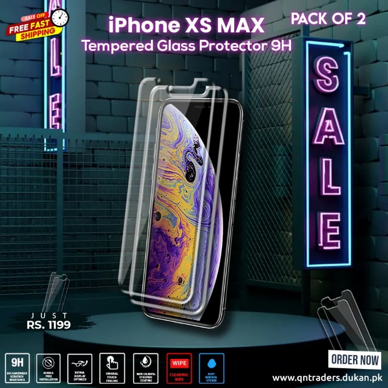 iPhone XS  Max Tempered Screen Glass Protector