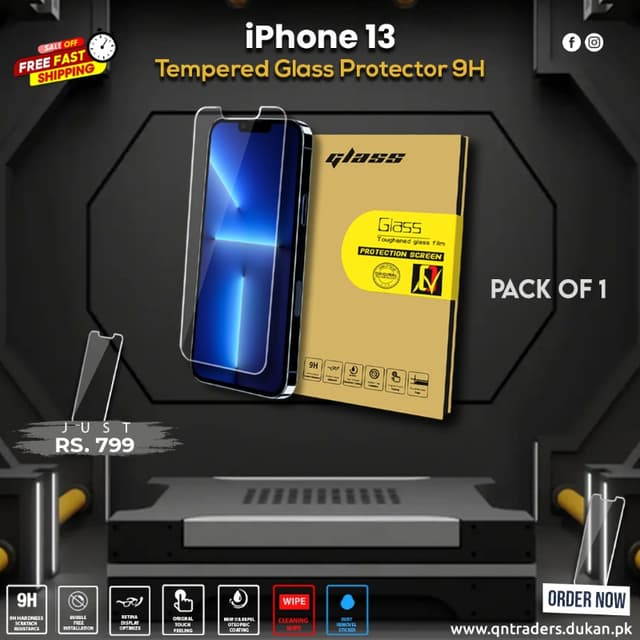 iPhone 13 Tempered Screen Glass Protector ( Pack of 1)