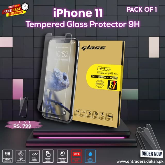 iPhone 11 Tempered Screen Glass Protector ( Pack of 1)