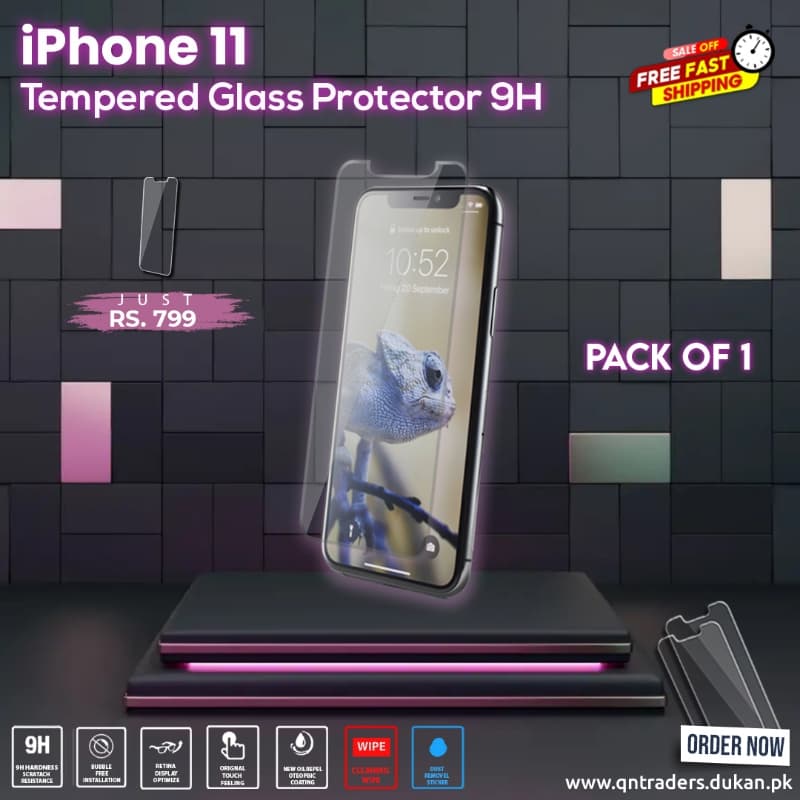 iPhone 11 Tempered Screen Glass Protector ( Pack of 1)